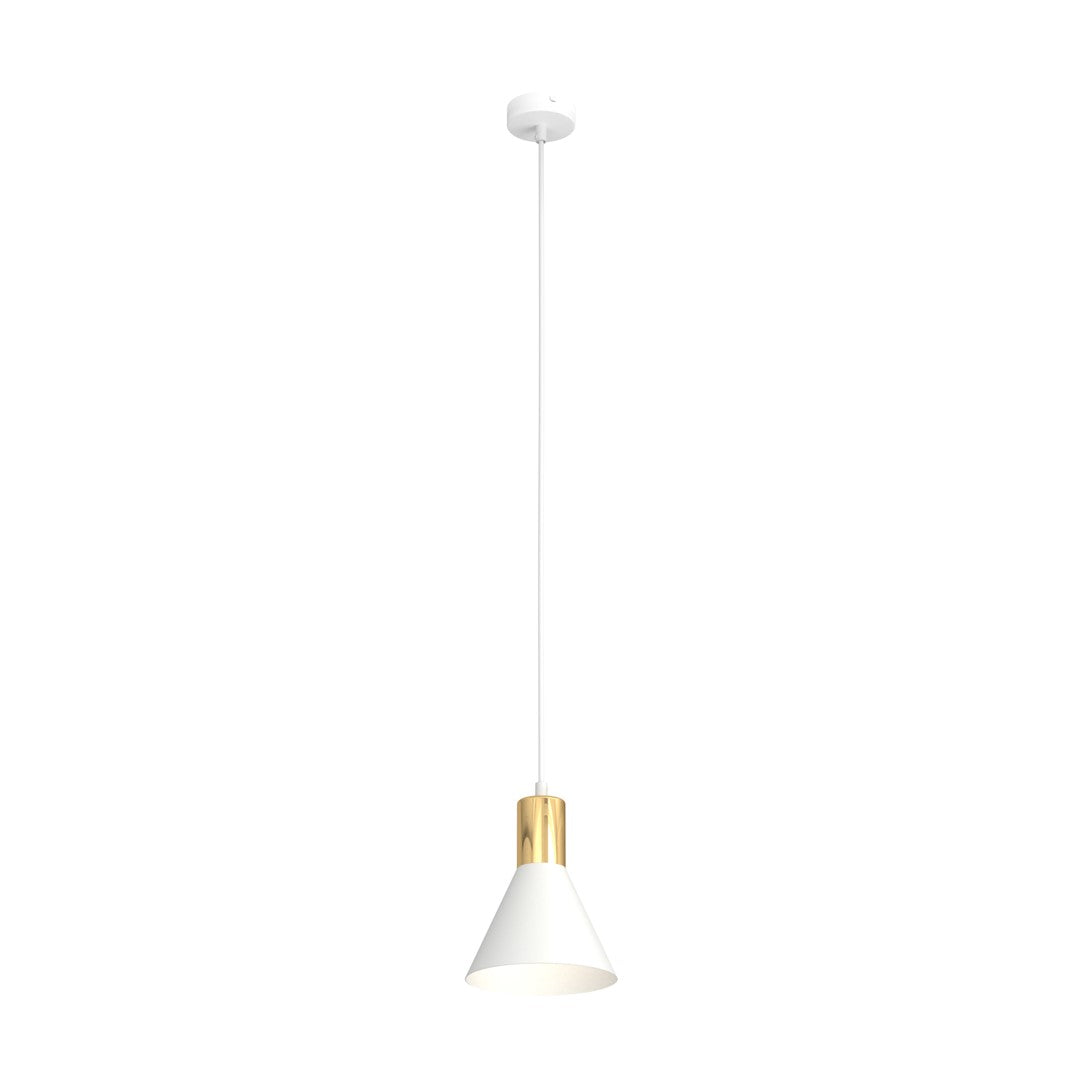 Rosa Design Hanglamp – Minimalistisch Wit met Gouden Binnenzijde
