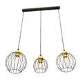 NANDO 3-Lichts Hanglamp met Gouden Accenten – Zwart / Goud