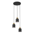 Target 3-Lichts Hanglamp – Industrieel Zwart met Gouden Accenten (140x30 cm)