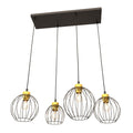 NANDO 4-Lichts Hanglamp met Gouden Accenten – Zwart / Goud