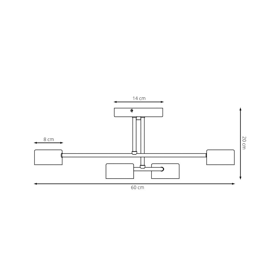HALO 4-Lichts Plafondlamp – Minimalistisch Matwit (Ø60 cm)