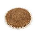 Handgeweven Rattan-Placemat met Kauri-Schelpen – Bruin