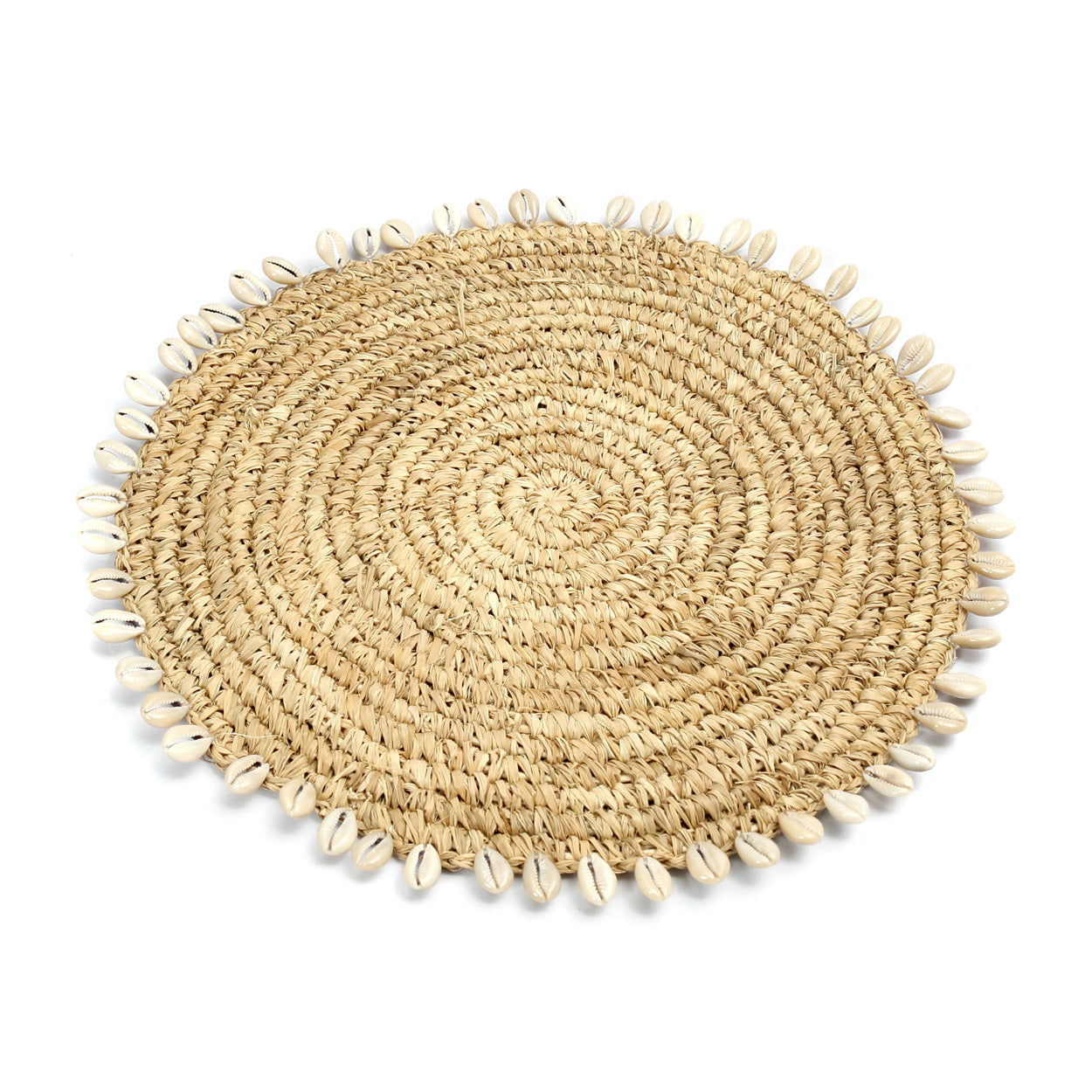 De raffia schelpenplacemat - naturel