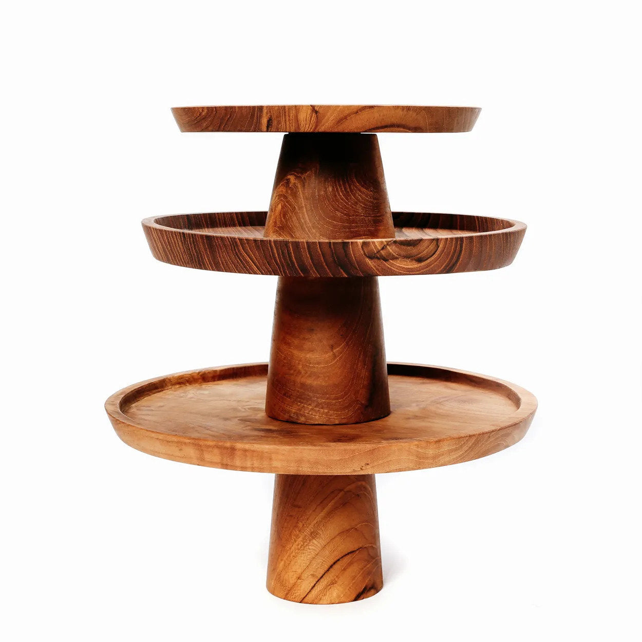 Teakhouten Cakeplateau – 24,5 cm