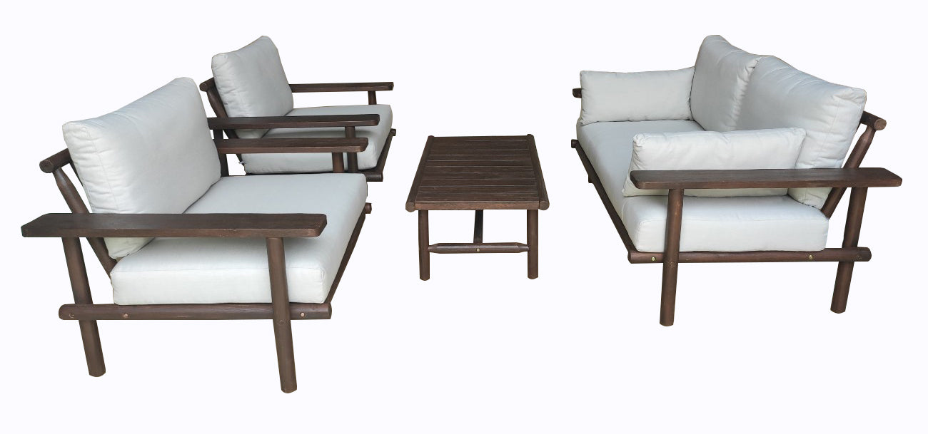 Laruna loungeset - acaciahout vintage donker teak-look