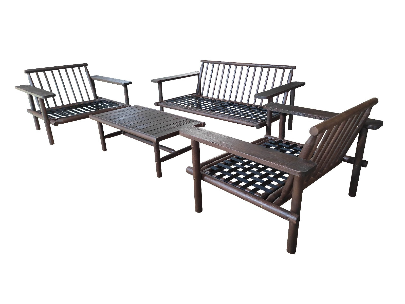 Laruna loungeset - acaciahout vintage donker teak-look