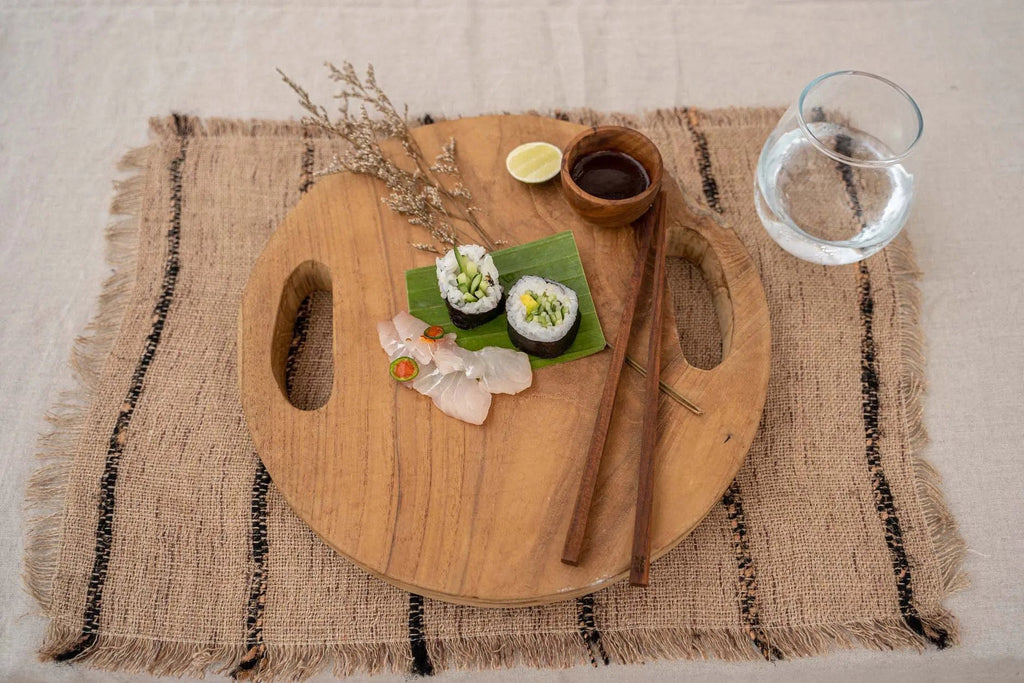 Handgemaakte Teakhouten Snijplank / Serveerplank – Naturel