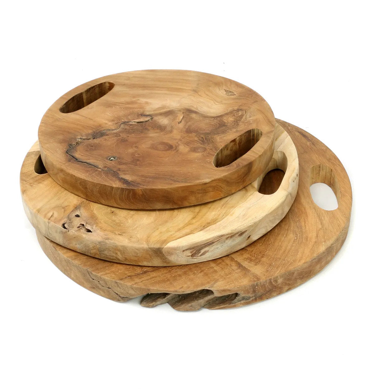 Handgemaakte Teakhouten Snijplank / Serveerplank – Naturel