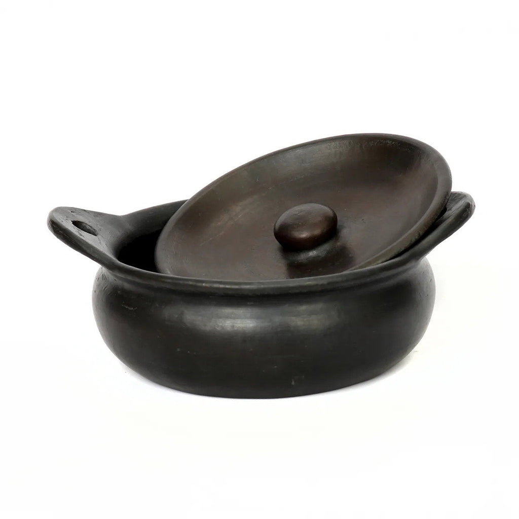 Terracotta Serveerpot met Deksel – Zwart