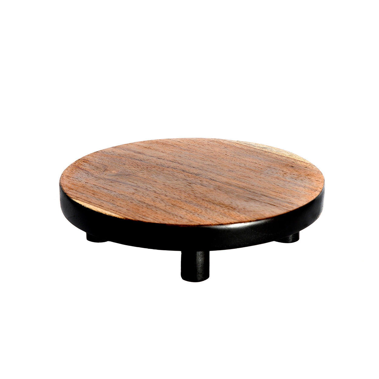 Bondi Handgemaakte Teakhouten Taartstandaard – Natural Black