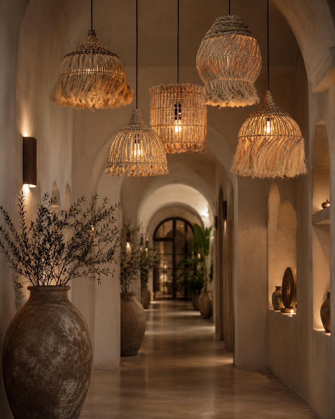 De Abaca Hoola-hanglamp - naturel - L
