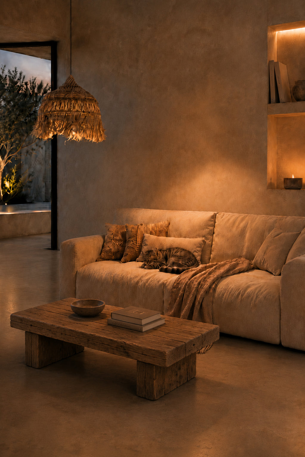 De Abaca Hoola-hanglamp - naturel - L