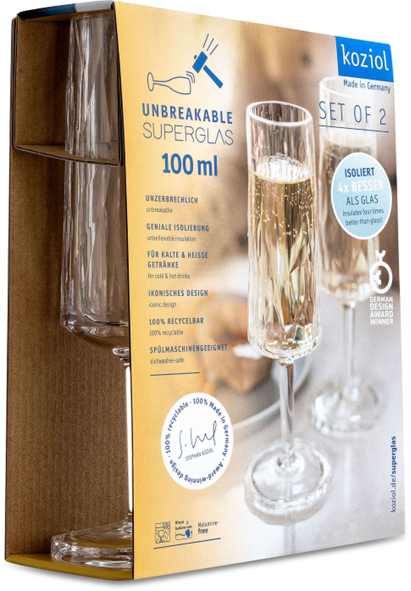Superglas Club nr. 14 champagneflûte 100 ml set van 70 stuks
