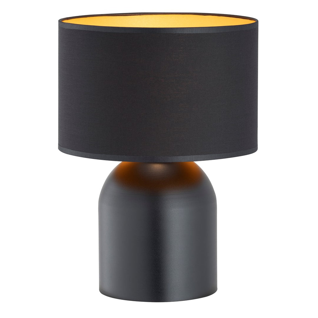 ASPEN Scandinavische Tafellamp – Mat Zwart & Goud (Ø 25 cm)