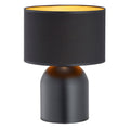 ASPEN Scandinavische Tafellamp – Mat Zwart & Goud (Ø 25 cm)