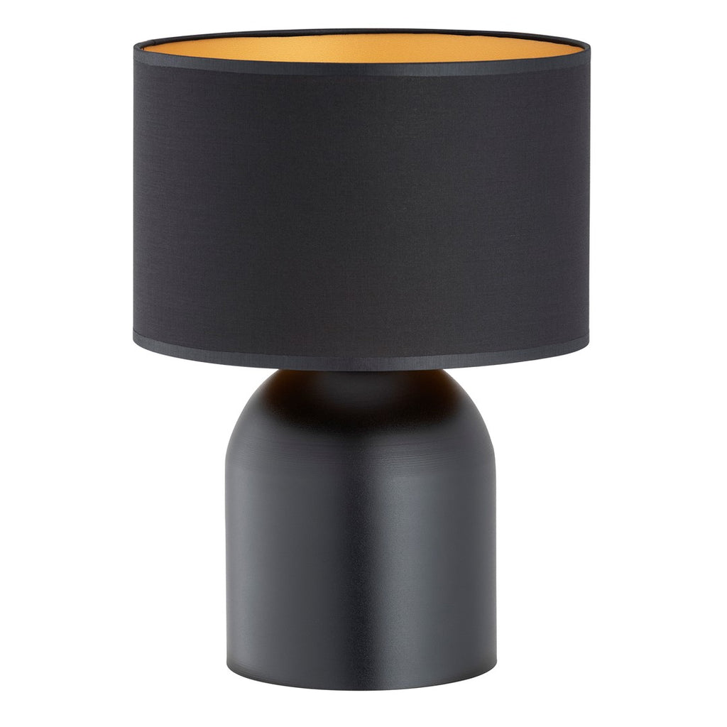 ASPEN Scandinavische Tafellamp – Mat Zwart & Goud (Ø 25 cm)