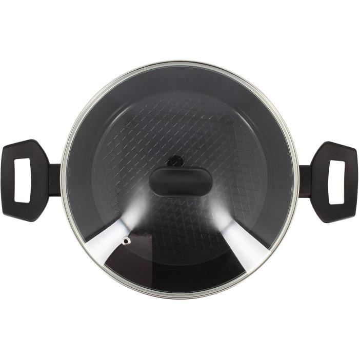 Menastyl Gesmeed Aluminium Stoofpan – 24 cm – Zwart
