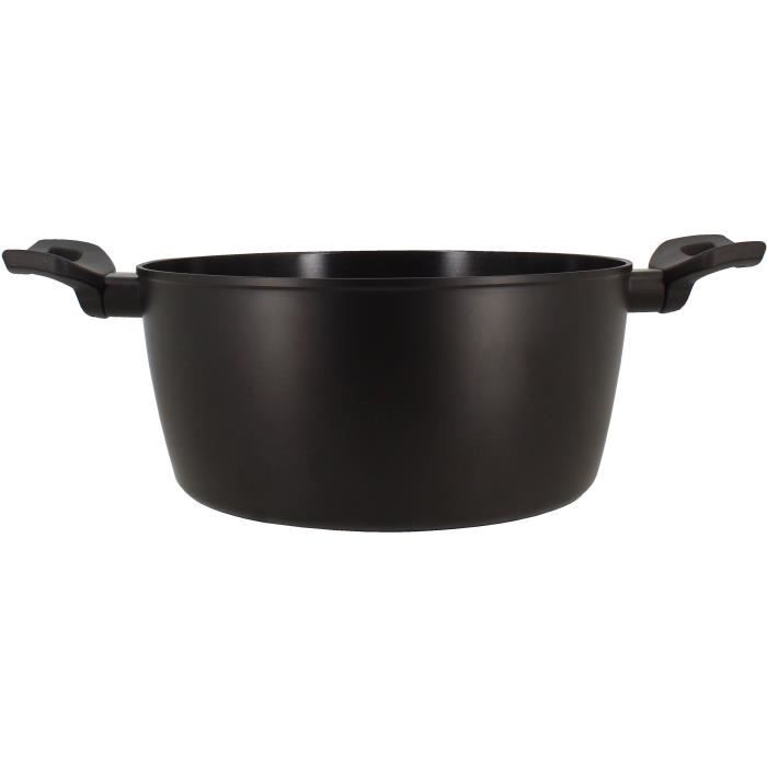 Menastyl Gesmeed Aluminium Stoofpan – 24 cm – Zwart