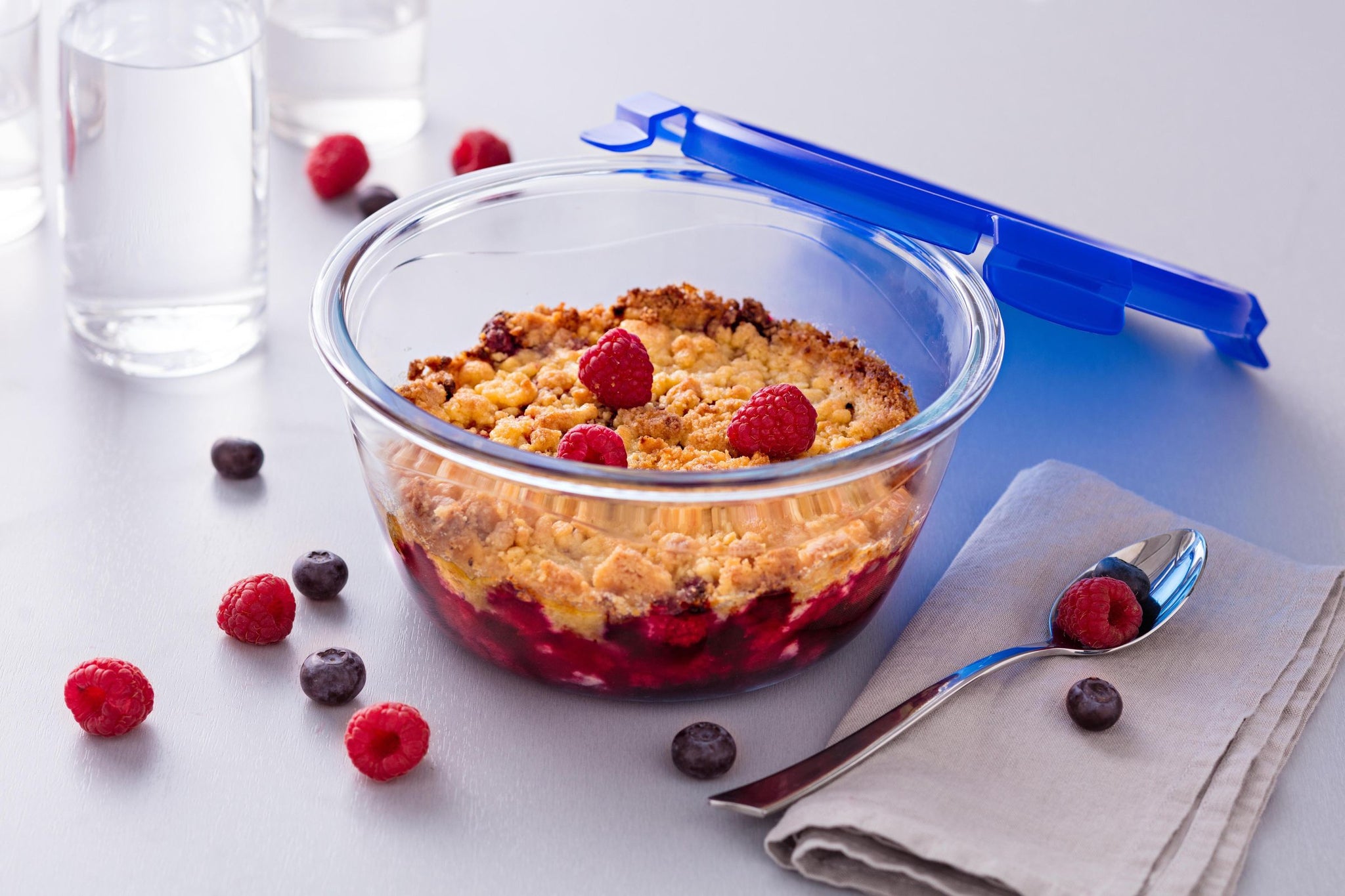 Pyrex - Cook & Go Schaal Set van 7 Stuks - Borosilicaatglas - Transparant / Blauw