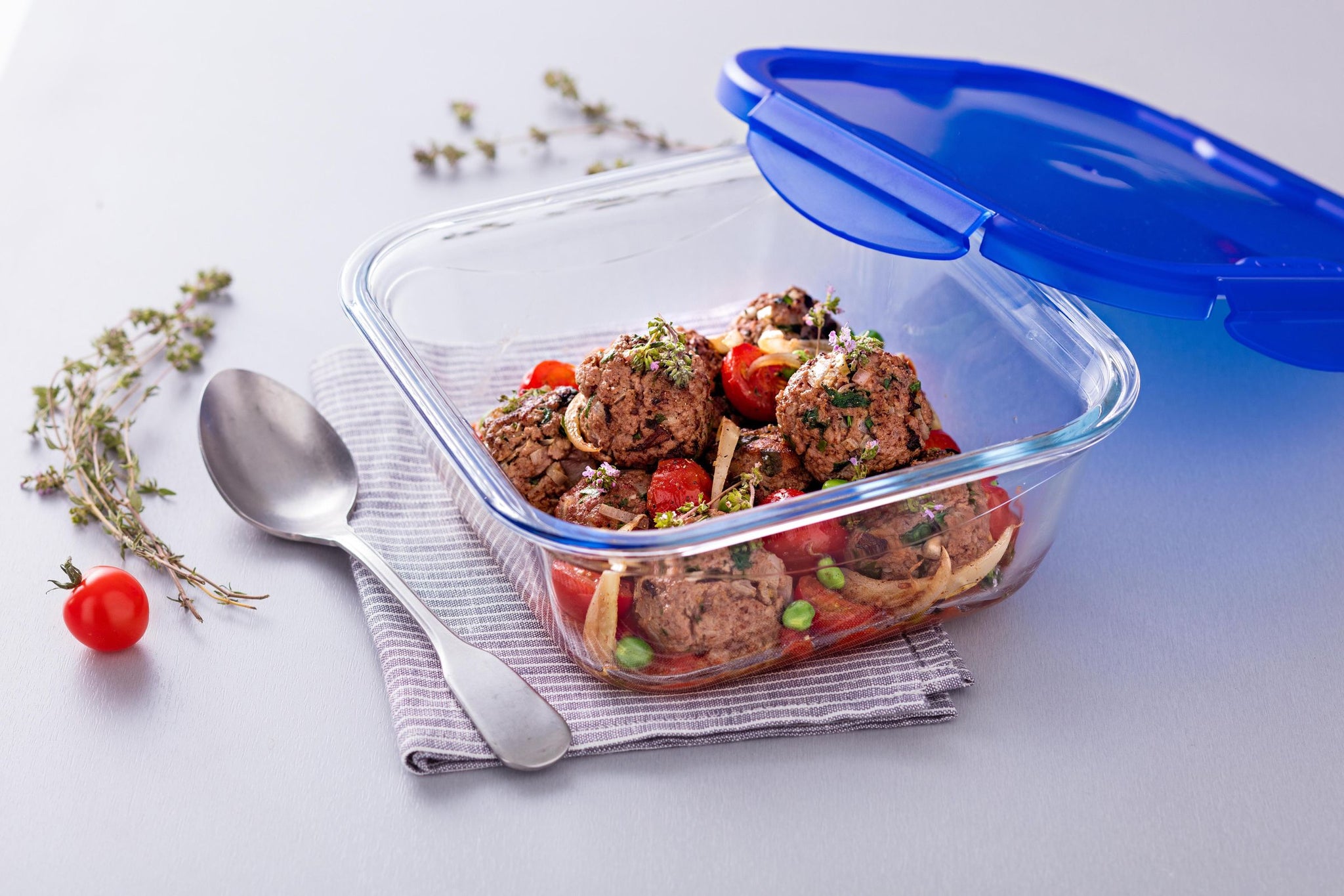 Pyrex - Cook & Go Schaal Set van 7 Stuks - Borosilicaatglas - Transparant / Blauw
