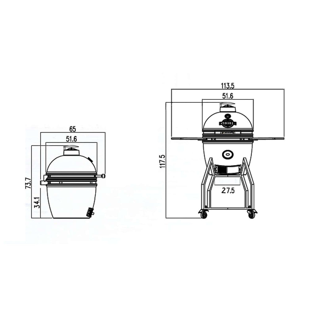 YAKINIKU Kamado 16" Medium – Premium Keramische BBQ