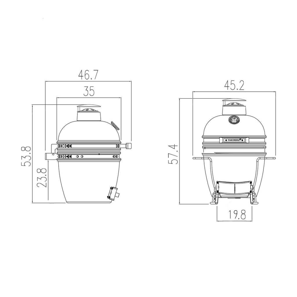 YAKINIKU Kamado Compact – Luxe Keramische BBQ (Ø 28 cm)
