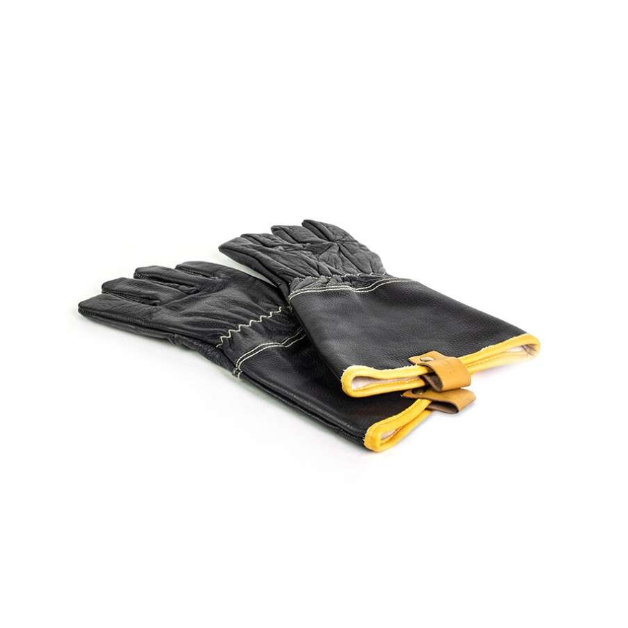 YAKINIKU Premium BBQ-Lederhandschoenen – Hittebestendig & Waterafstotend – Zwart/Bruin