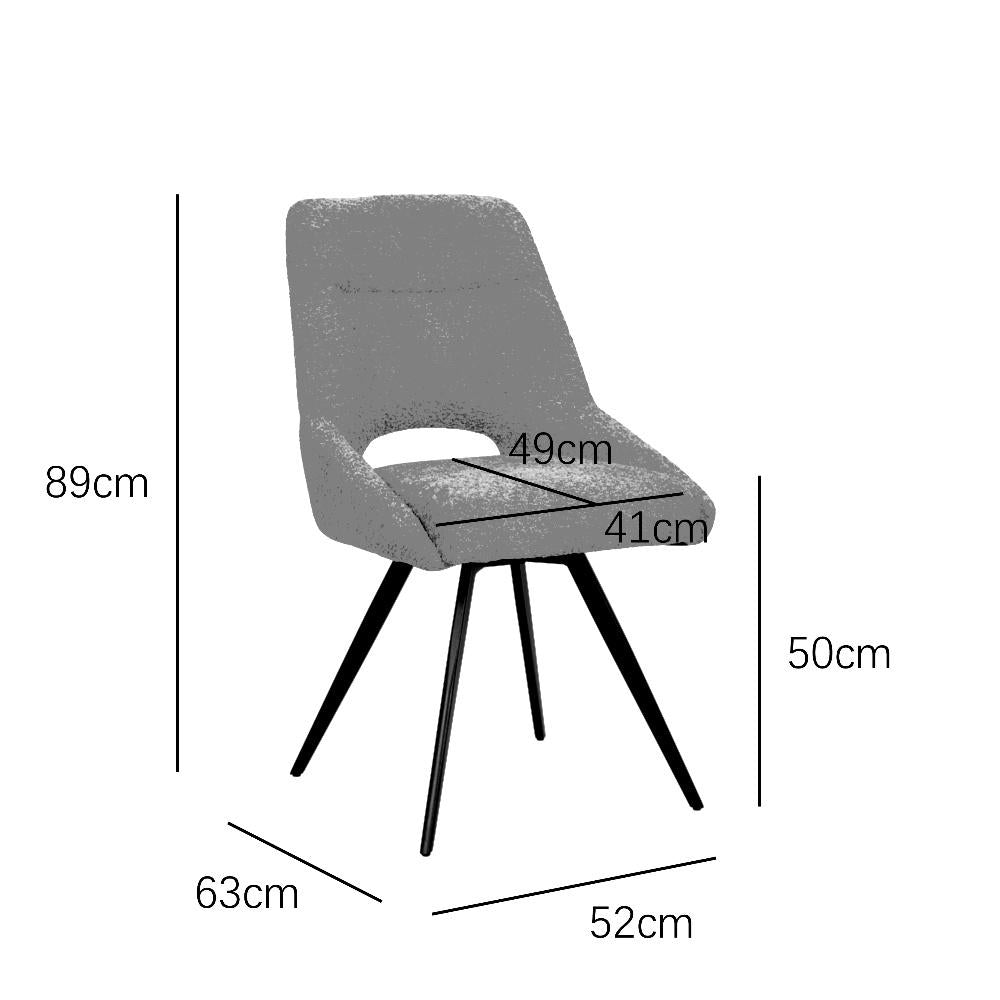 Eetkamerstoel / Keukenstoel - Geschikt als Make-up Stoel - Chenille Stof & Metalen Onderstel
