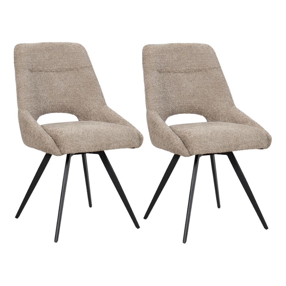 Eetkamerstoel / Keukenstoel - Geschikt als Make-up Stoel - Chenille Stof & Metalen Onderstel