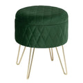 Fluwelen Poef met Opbergruimte – Met Gouden Onderstel – 31.5x31.5x36 cm – Stabiel en Comfortabel