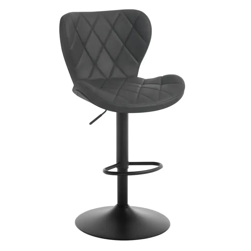 Verstelbare Barkruk met Rugleuning - Vintage Imitatieleer/Velvet/Metaal - 360° Draaibaar