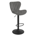 Verstelbare Barkruk met Rugleuning - Vintage Imitatieleer/Velvet/Metaal - 360° Draaibaar