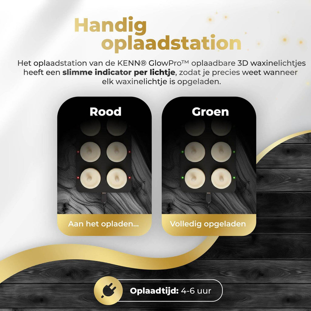 KENN® GlowPro™ Oplaadbare Waxinelichtjes - Set van 12 - Ivoor - Tot 350 Branduren