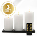 KENN® GlowPro™ Oplaadbare Stompkaarsen - Set van 3 - Wit - Tot 400 Branduren