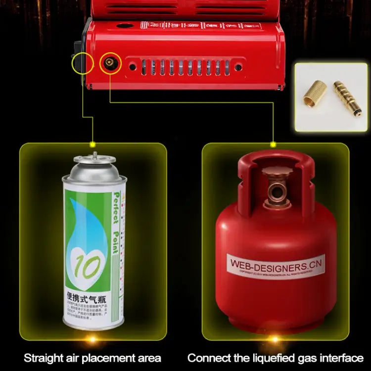Draagbare Outdoor Gaskachel & Camping Kookstel (2kW)